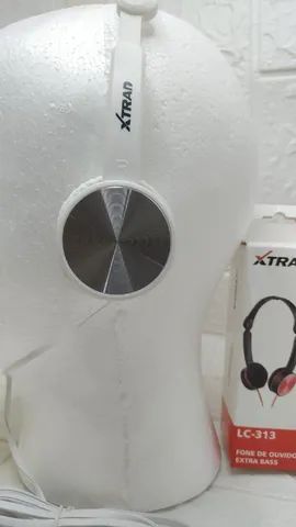 fone de ouvido extra bass lc-313  3.5mm p2 15mw xtrad-branco com cinza - Foto 3