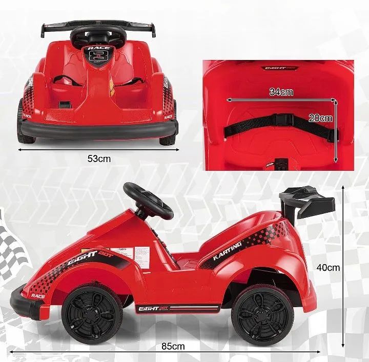 Carrinho De Kart Infantil Elétrico Corrida 6V Bel - - Foto 6