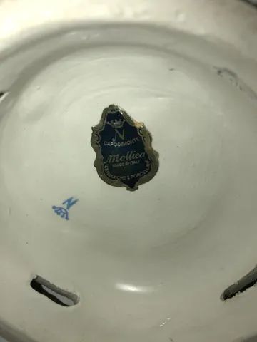 Porcelana menino instrumentista com pássaro Capodimonte Mollica  - Foto 6