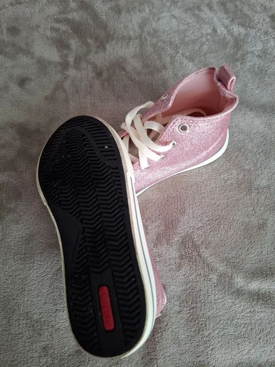 Tênis Infantil Glitter Rosa e Prata - Tamanho 32 - Foto 3