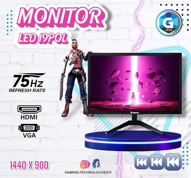 Monitor Valianty 19", FULL HD, 1440x900 75hz, VGA, HDMI - Gtech