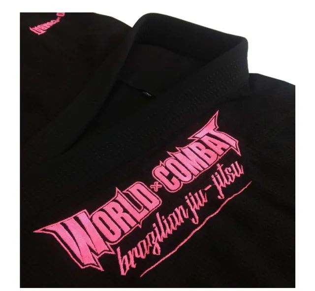 Kimono World Combat BJJ - Preto e Rosa A1, A2 - Foto 4