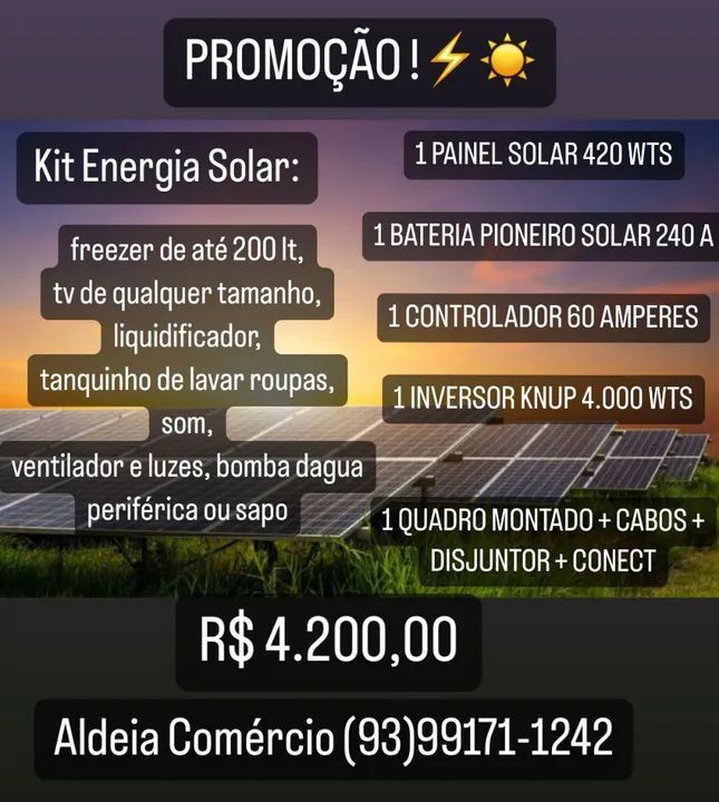 Promoção Kits Solares Off Grid  - Foto 4