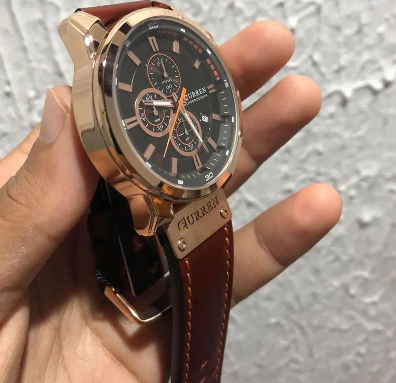 -Relógio em couro Curren. Entrega grátis  - Foto 3