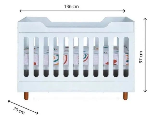 berço multiuso mood branco + colchão incluso - Foto 4