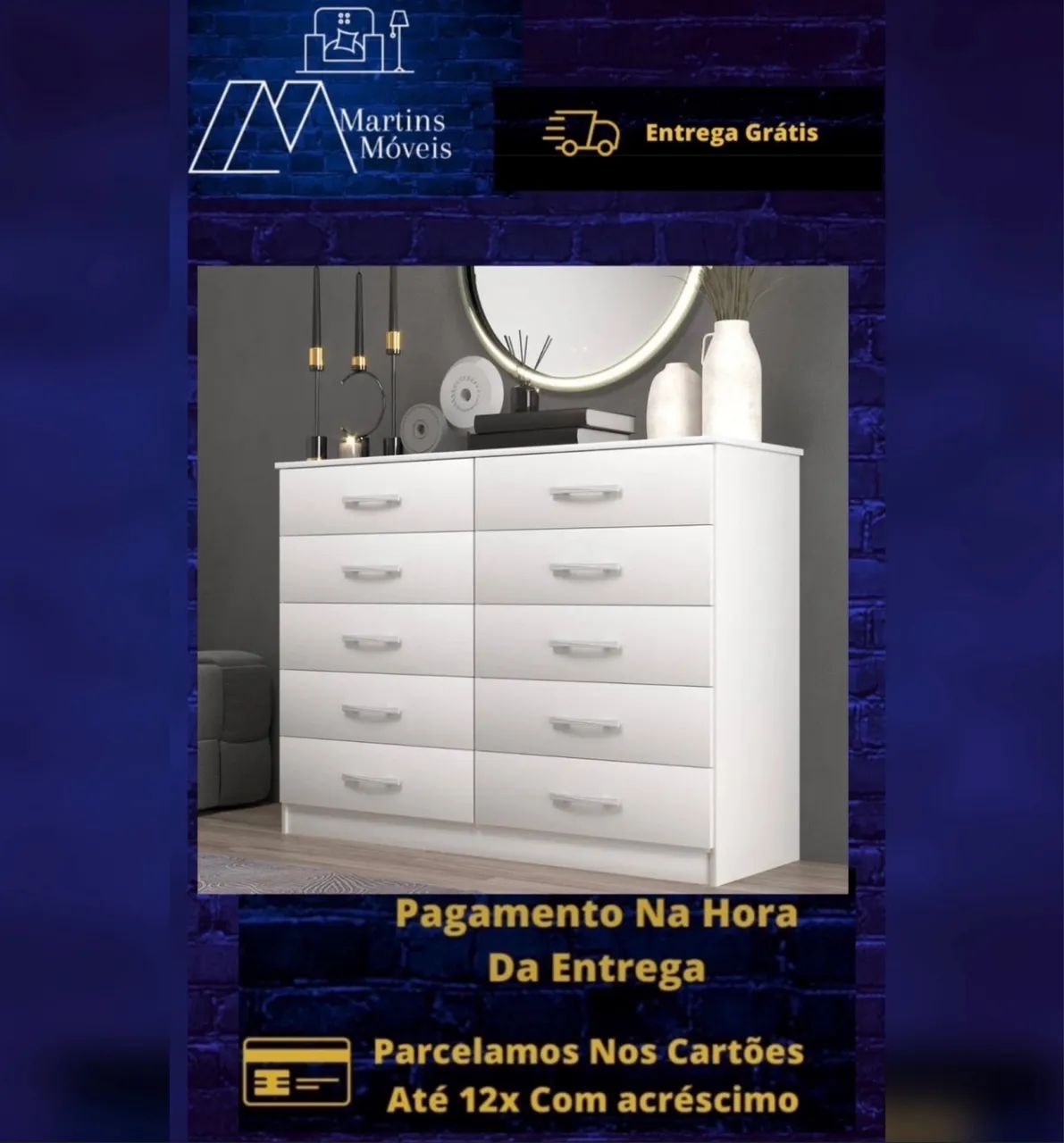 GRANDE PROMOÇÃO CÔMODA MARBELA 10 GAVETAS  ENTREGA GRATIS ACEITA CARTÃO  - Foto 3