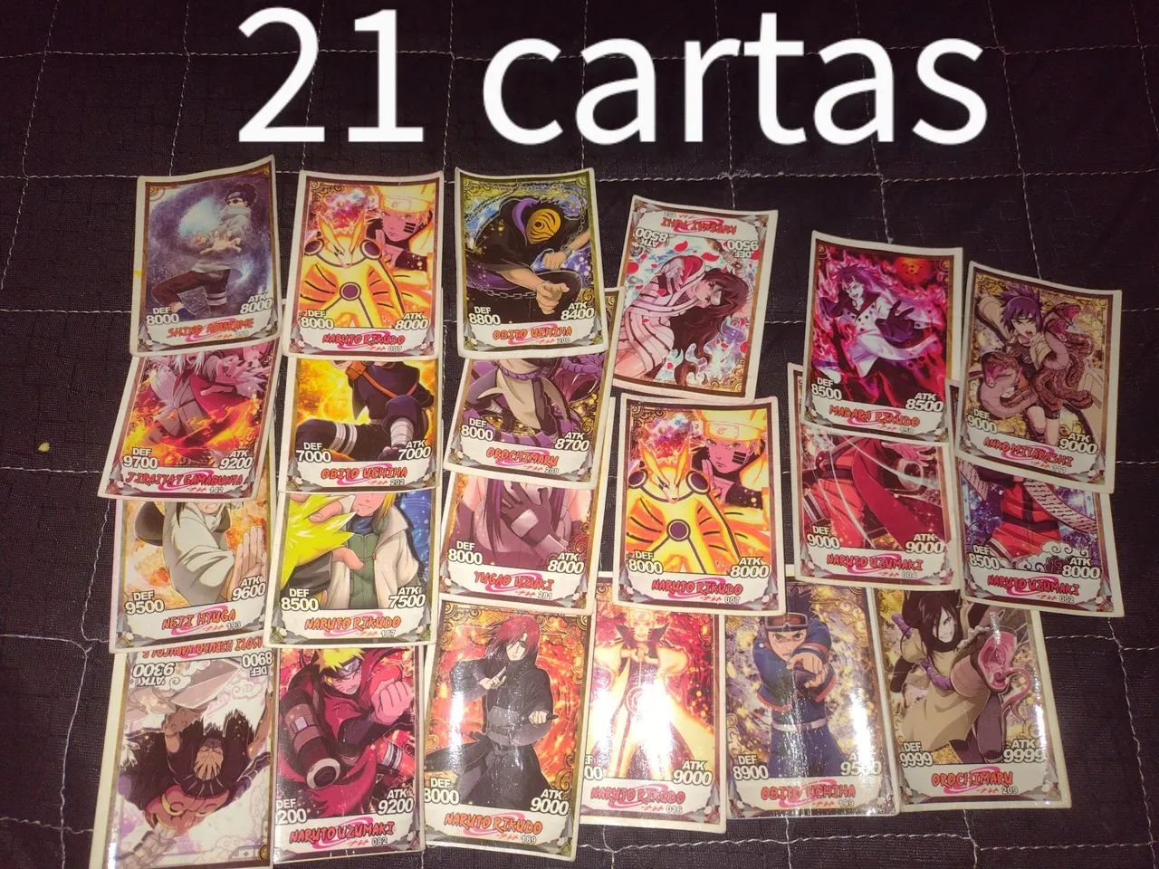 Cartas Naruto - 21 Cartas