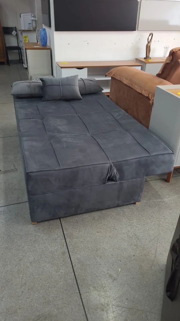 Sofá Cama  1,88m suede aveludado - Foto 2