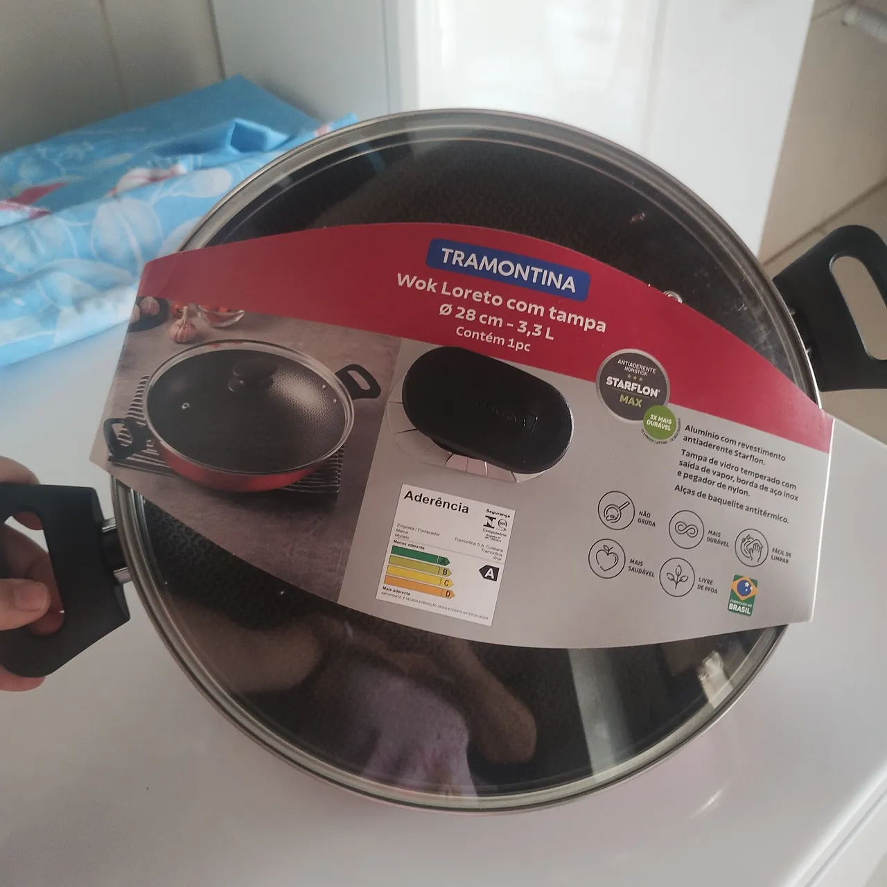 Wok Loreto Tramontina com Tampa 28cm - 3,3L Antiaderente