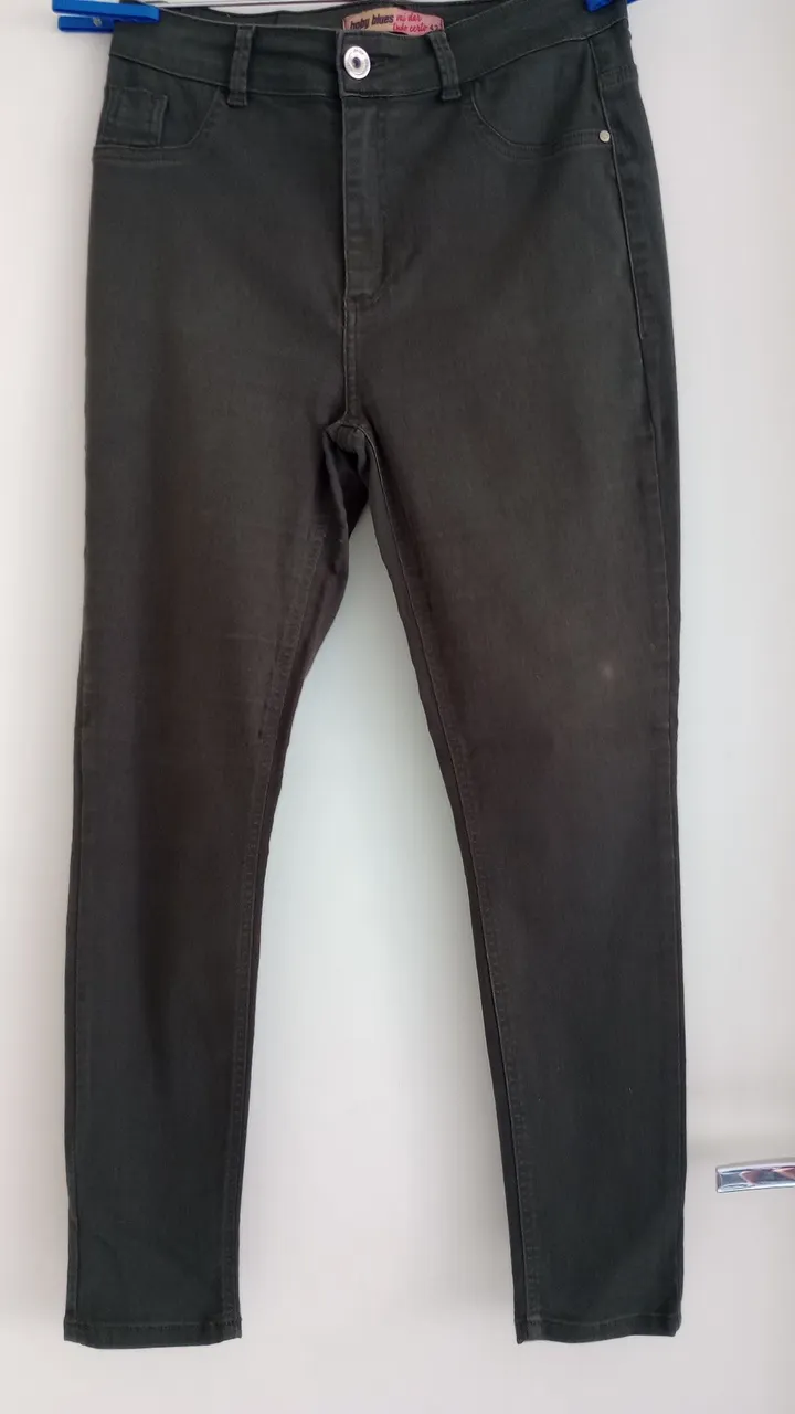 Calça Jeans Skinny Verde Escuro