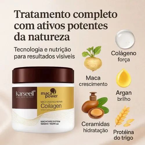Kit Karseell Máscara 500g + 1 Shampoo 1L+ 1 Condicionador 1L + Òleo 60ml - Foto 2