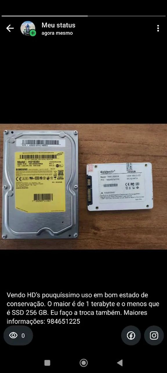 Vendo HD para desktop e notebook 64396505852546120