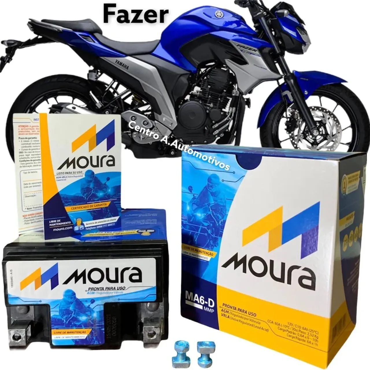 Bateria Moura MA6-D MMP para Fazer - Nova