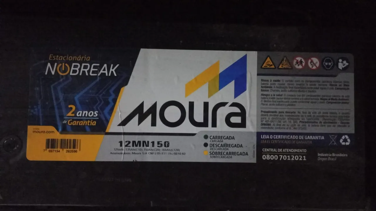 Bateria Estacionária Moura NOBREAK 12MN150