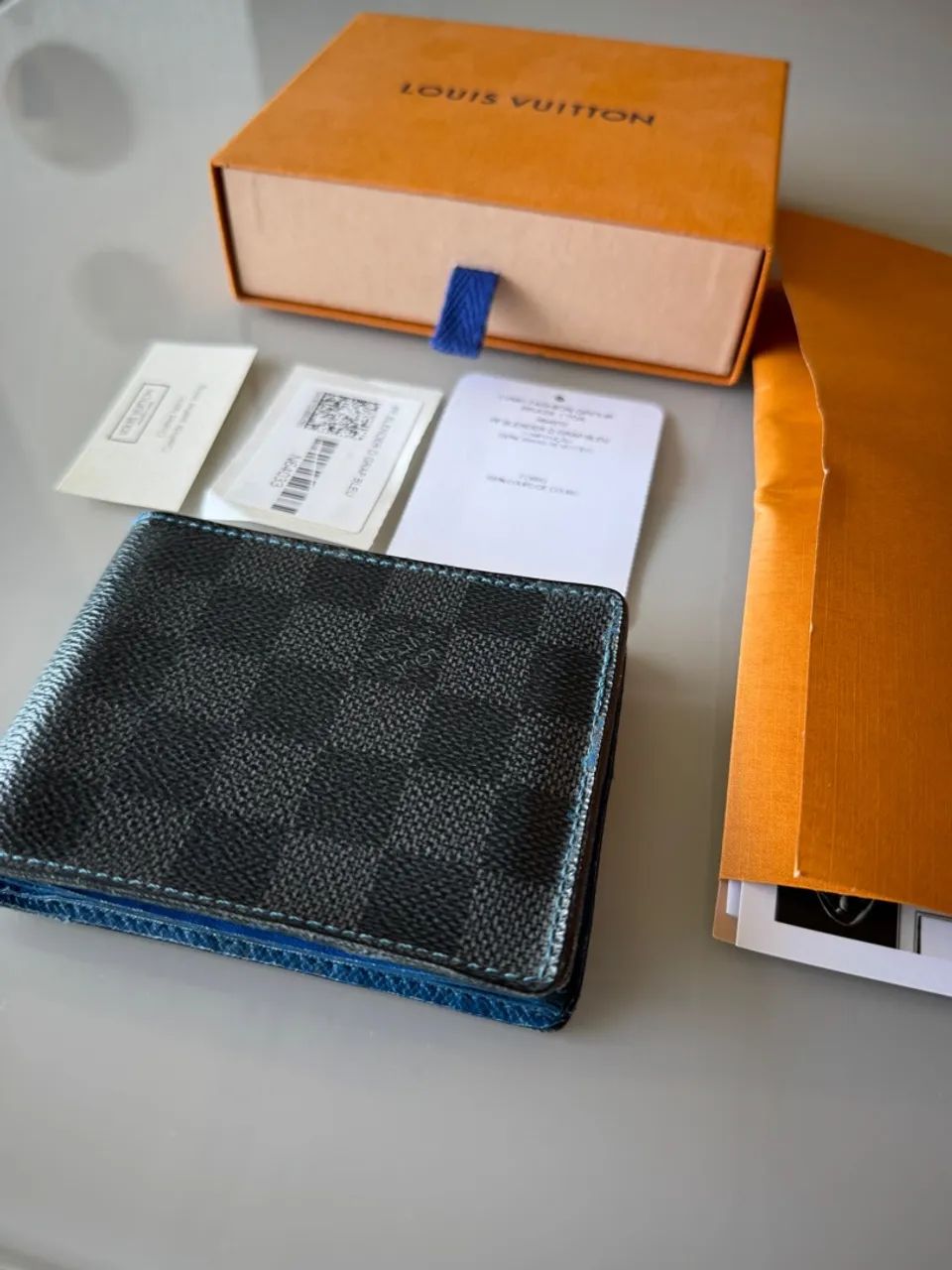 Carteira Louis Vuitton Damier Graphite Azul