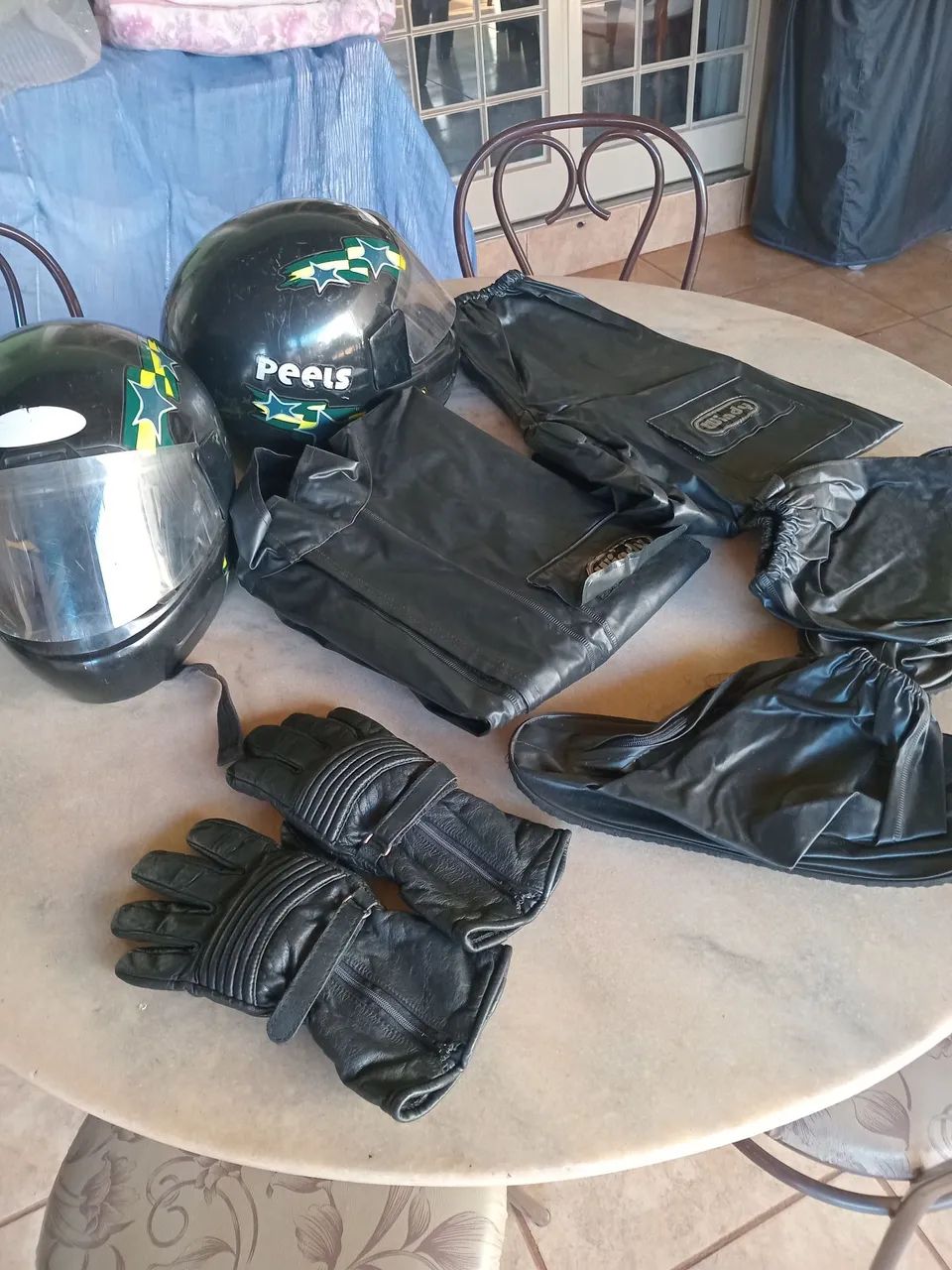 Capa completa, luva e capacete para motoqueiro . - Foto 2