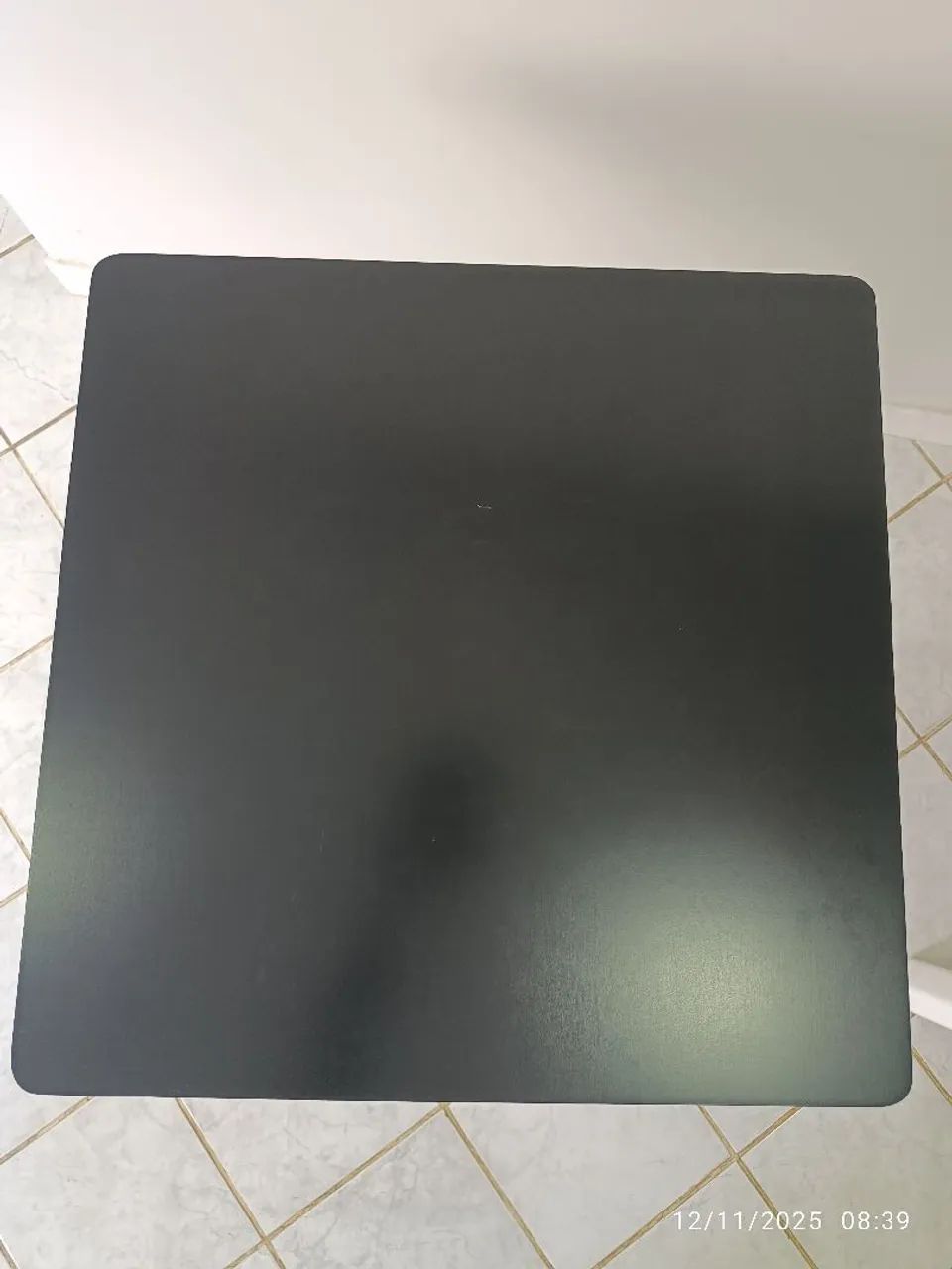 Mesa Bistrô Quadrada Baixa Itaqualy Aço E Mdf Reforçada 60cm X 60cm e altura de 80cm - Foto 3