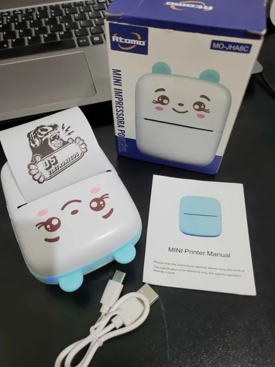 Mini Impressora Portátil Térmica (NÃO USA TINTA) Bluetooth e Compacta!