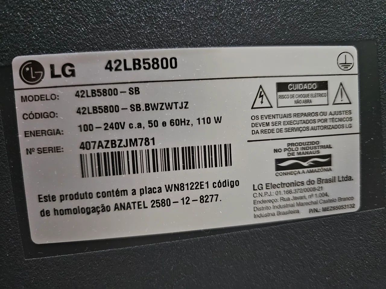 TV LG 42" com defeito - Foto 3