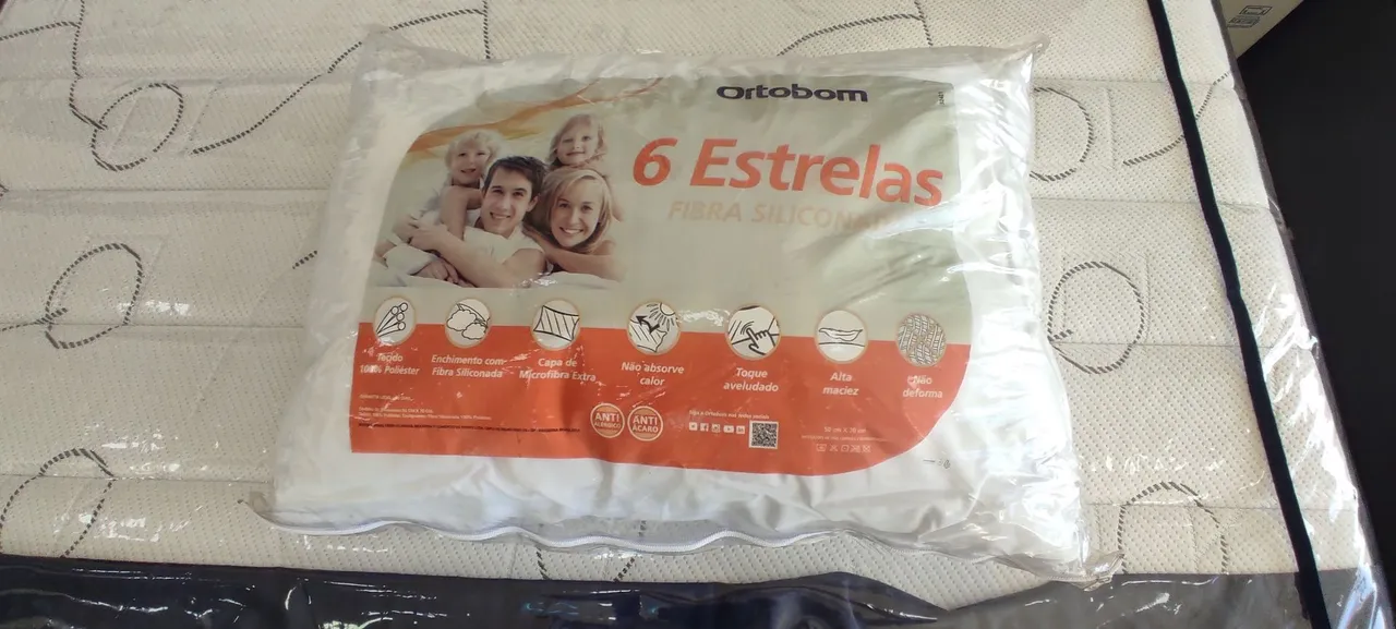 Travesseiro Ortobom 6 Estrelas Fibra Silicone