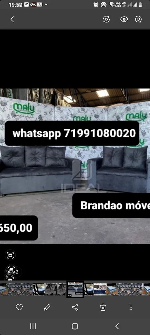 Sofá 3/2completo conjunto 5 lugares em perfeito estado