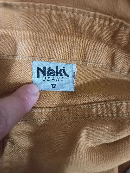 Macacão Jeans Infantil - Tamanho 12-Semi Novo. - Foto 3