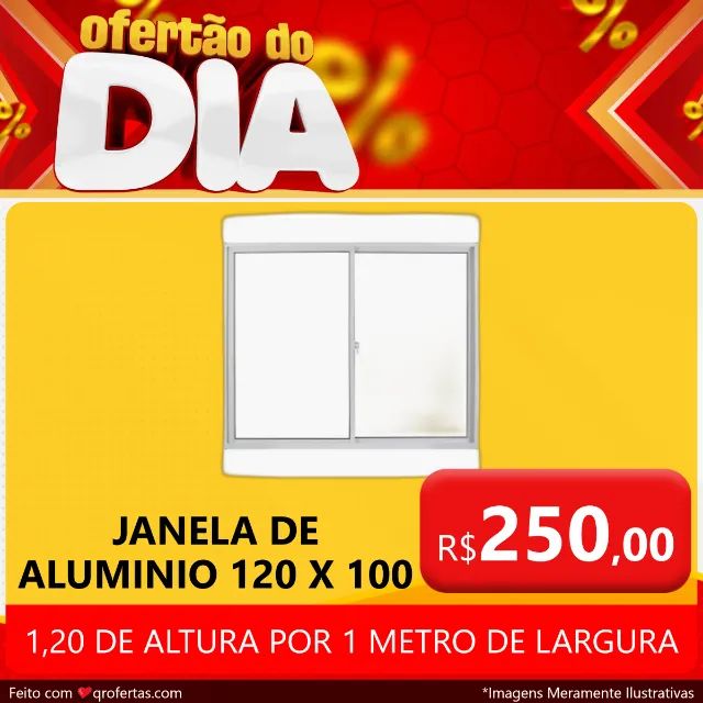 JANELA DE ALUMINIO 1,20 DE ALTURA POR 1 METRO DE LARGURA - VIDRO LISO  - Foto 3