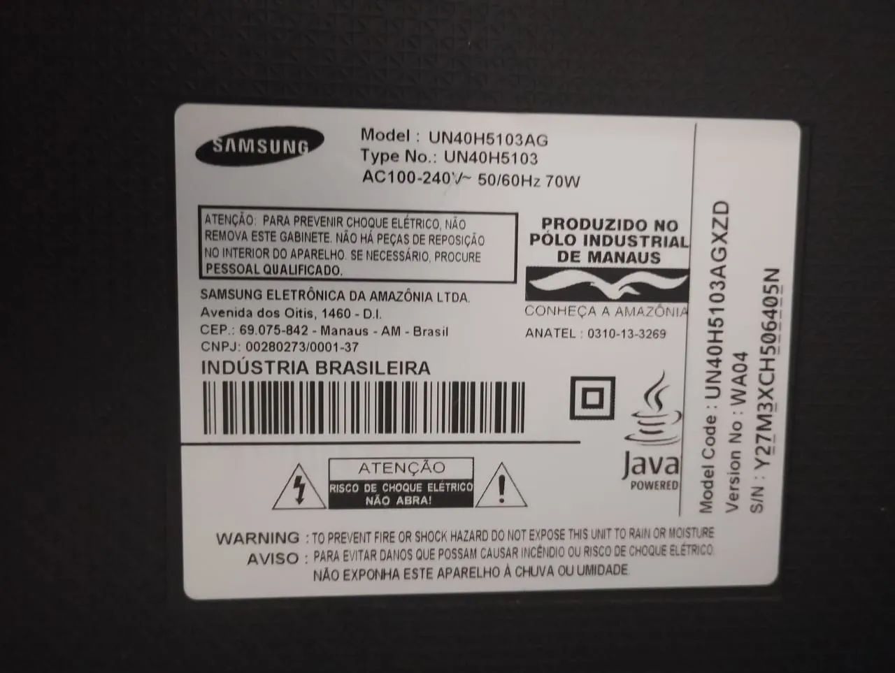 TV Samsung 40 polegadas Full HD