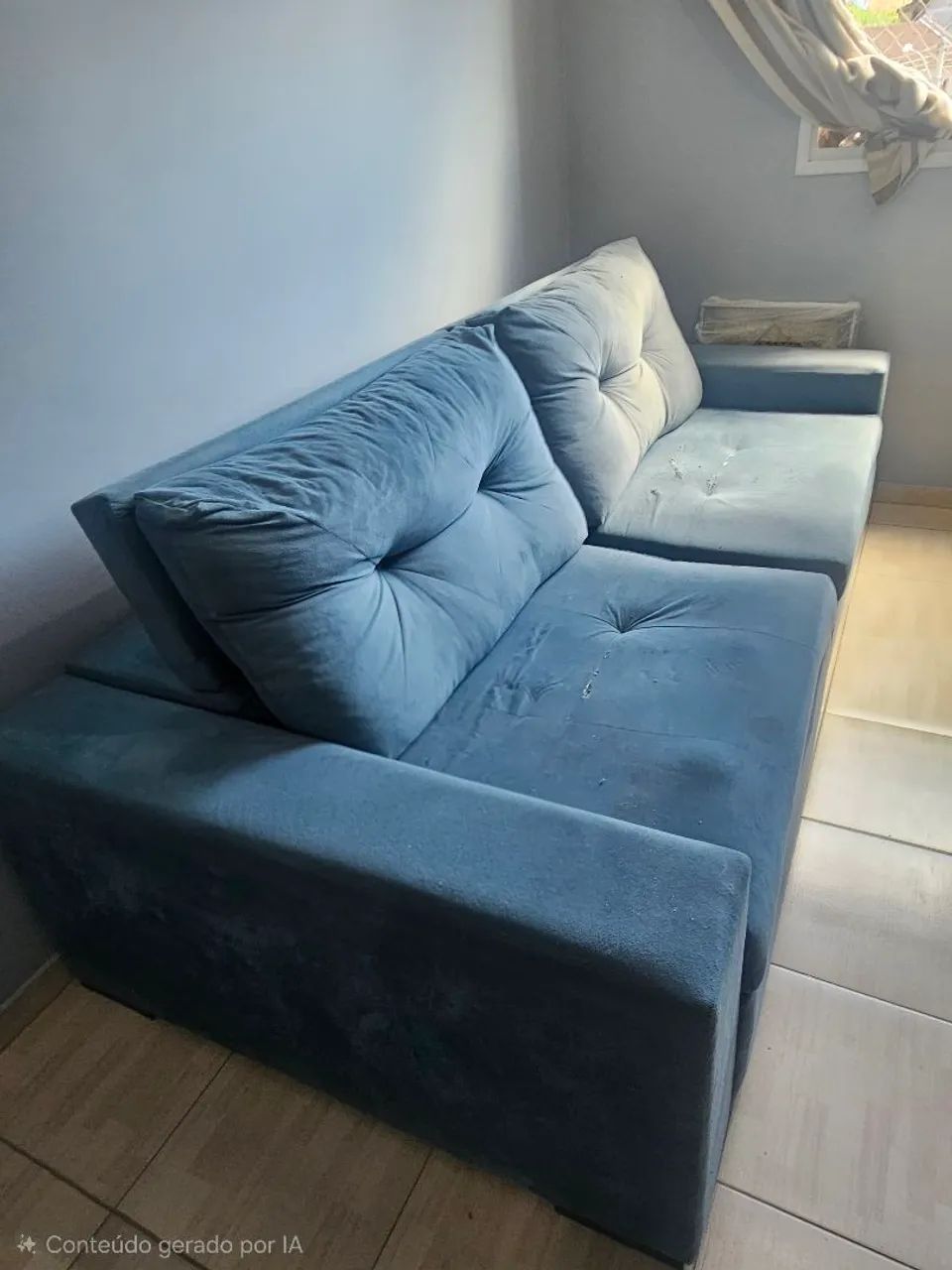 Sofá Retrátil e Reclinável Azul - Confortável e Espaçoso 64673644574465120