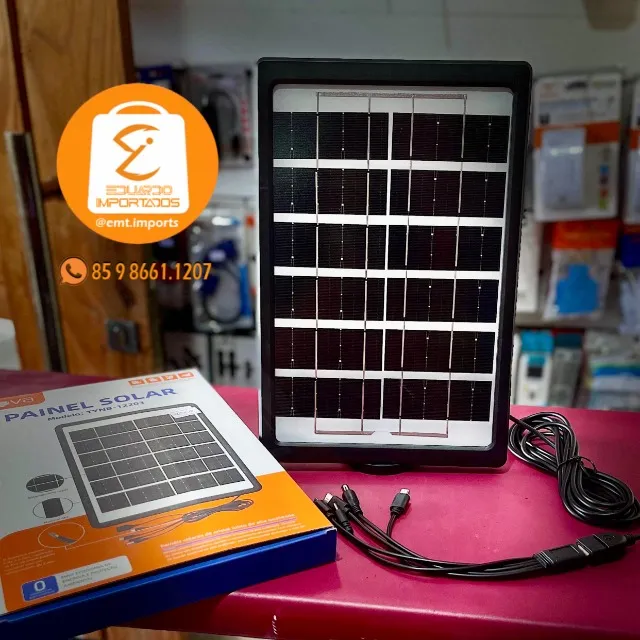 Painel Solar Portátil 6V 6W