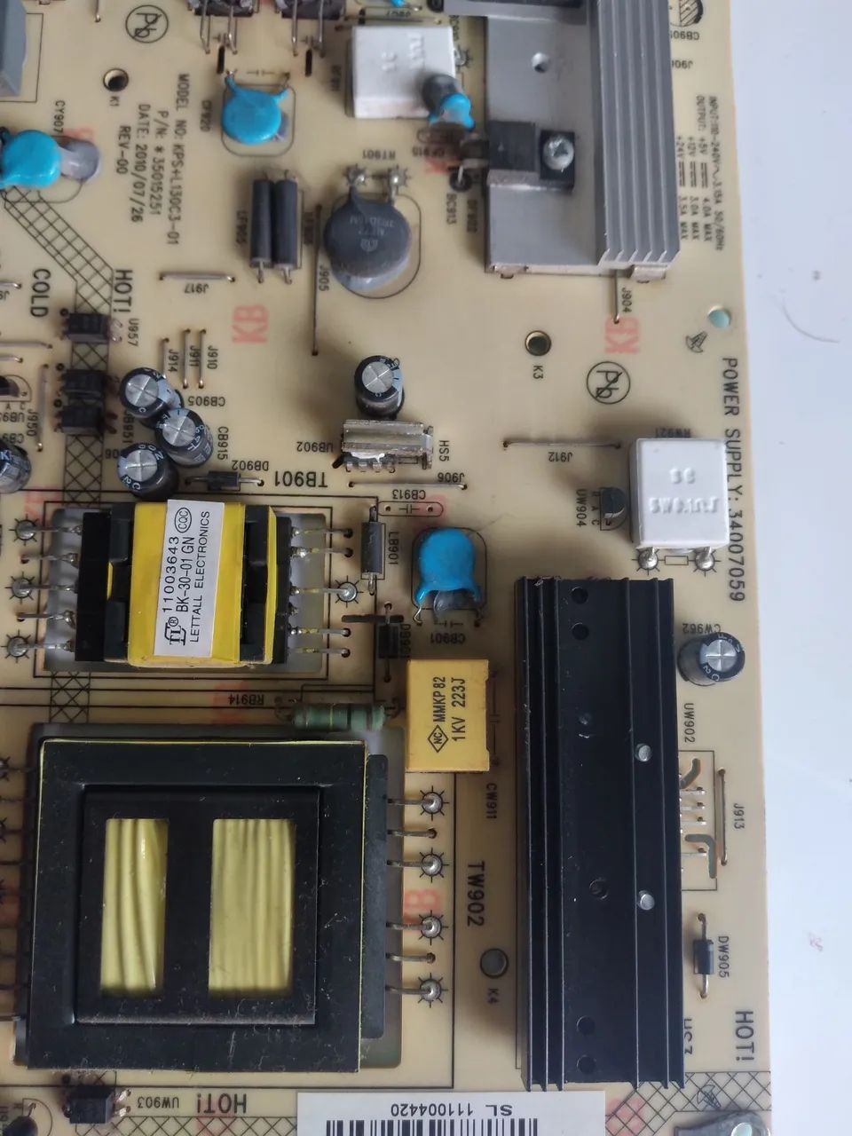 Placa fonte da TV semp Toshiba tsi le3250(a)wda kps+l130c3-01 funcionando  - Foto 3
