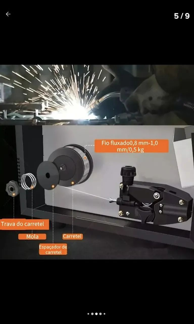 Solda mig sem gás 250a e 110v e 220v 