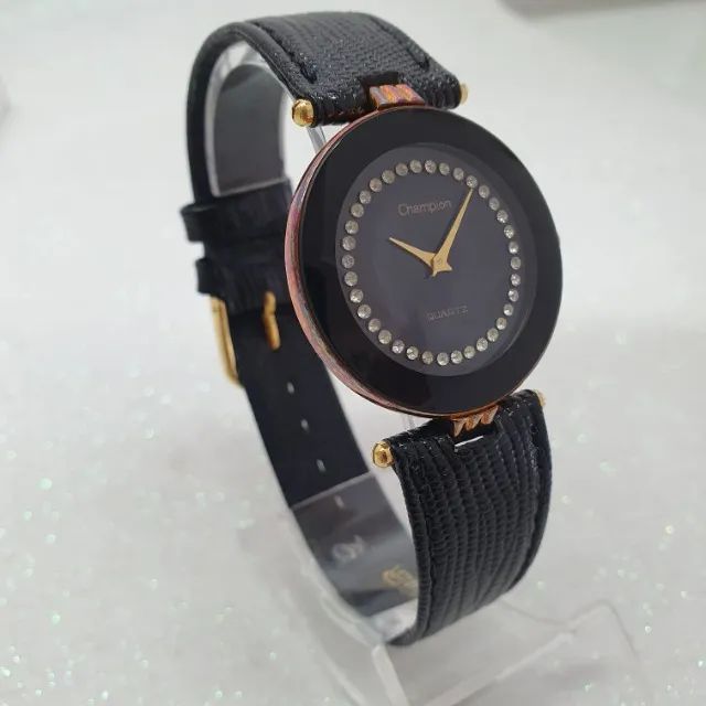 Relógio Champion Mod AM091 Strass Feminino Clássico Retrô - Foto 2
