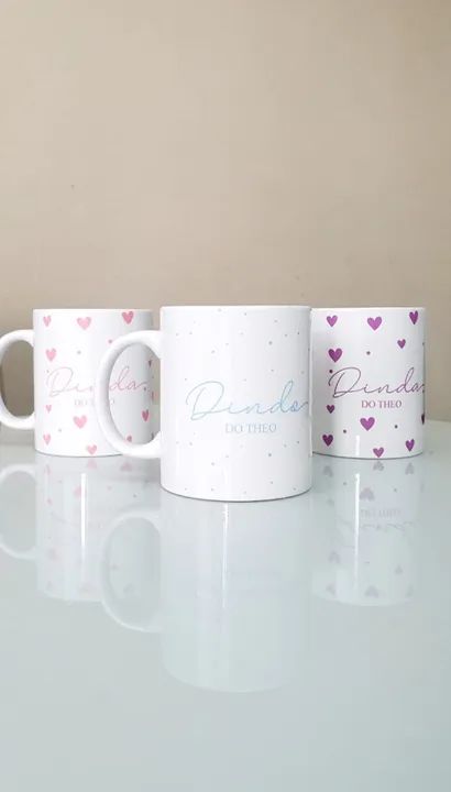 Caneca personalizada convite dindos padrinhos baby