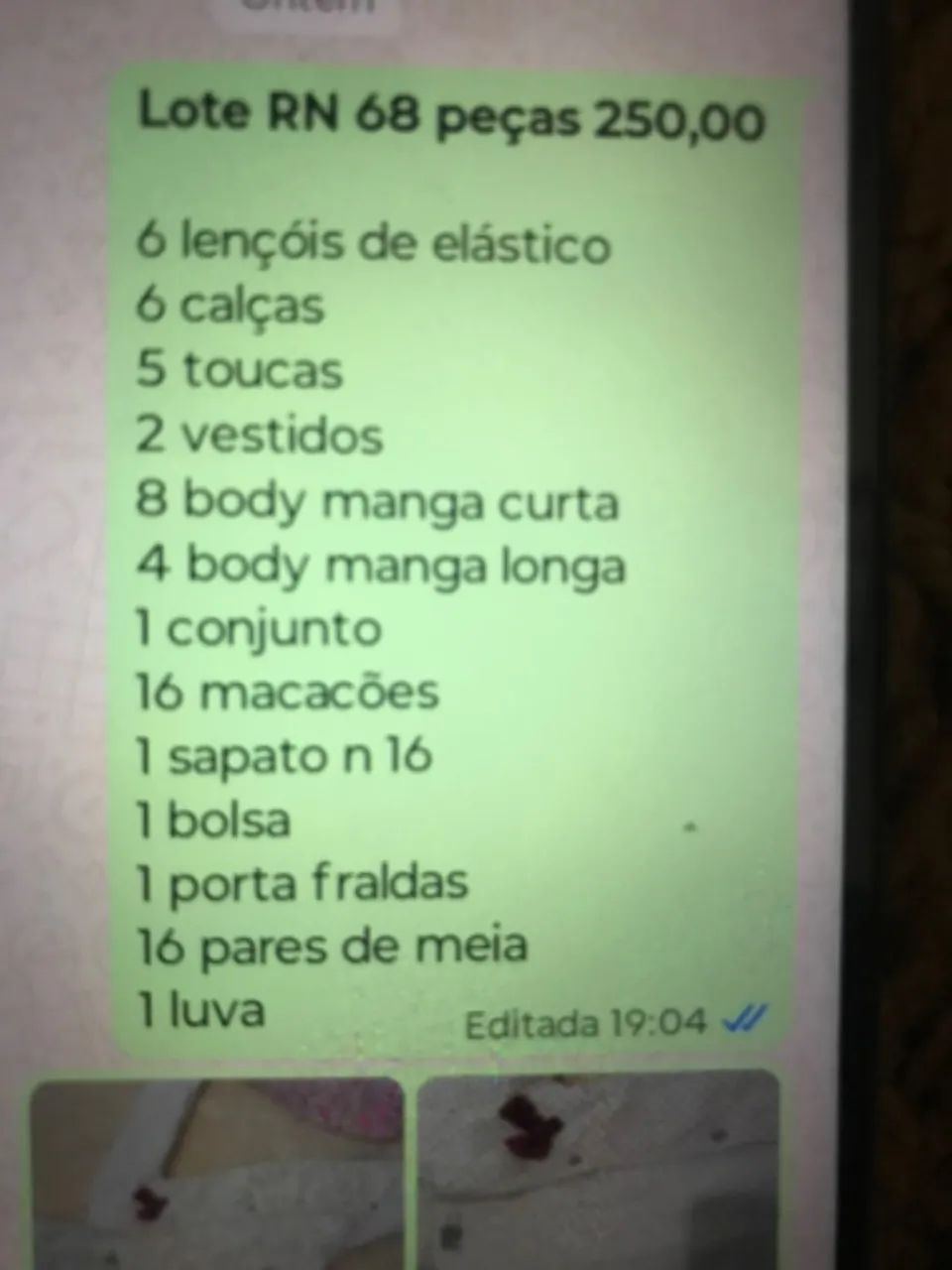 Lote roupas bebê menina 