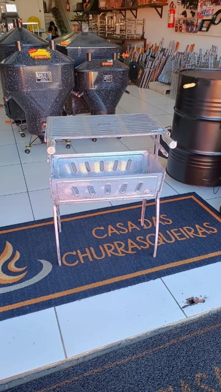 Churrasqueira Delumins Alumínio - Grande e Alta - Casa das Churrasqueiras