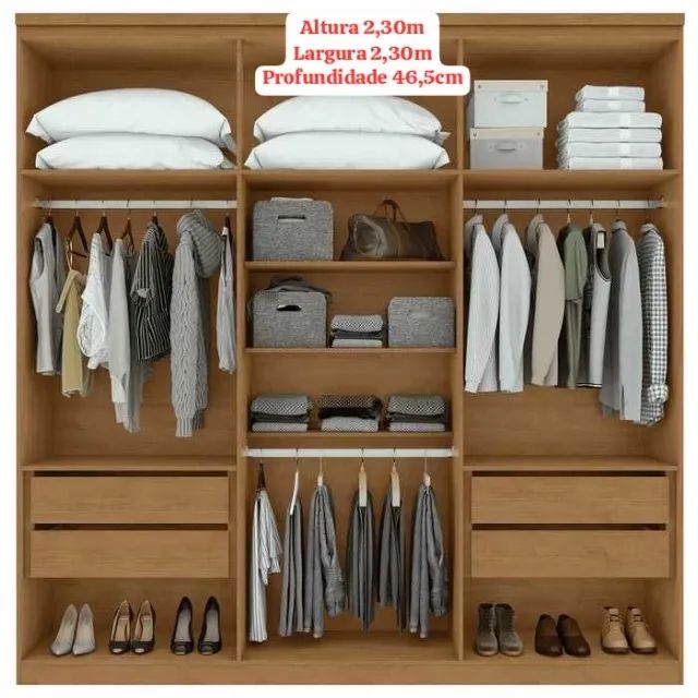 Guarda Roupa Casal 100% MDF 6 Portas 4 Gavetas (NOS CHAME NO WATSAPP) - Foto 2