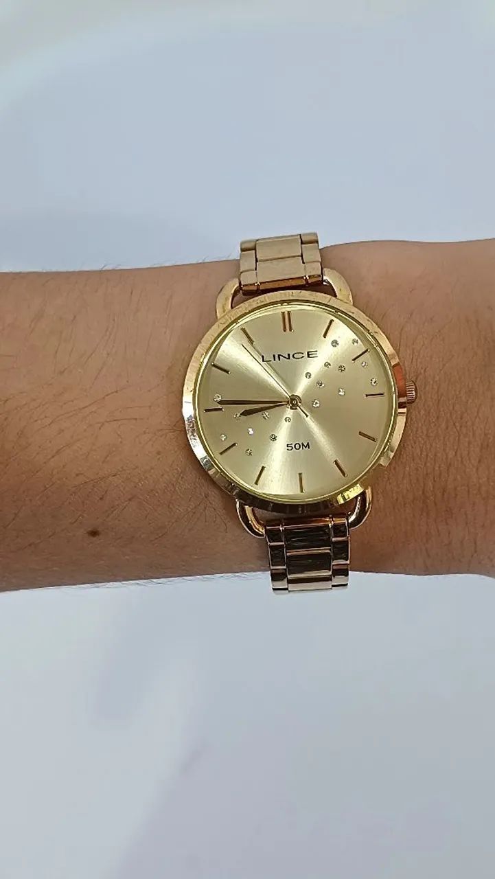 Relógio Lince - Quartz dourado 