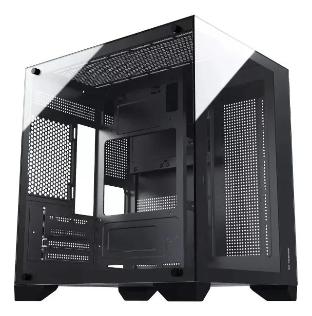 Gabinete Fortrek Clarity Preto - Aquário Cubo Lateral Vidro  Loja Coimbra Computadores - Foto 3