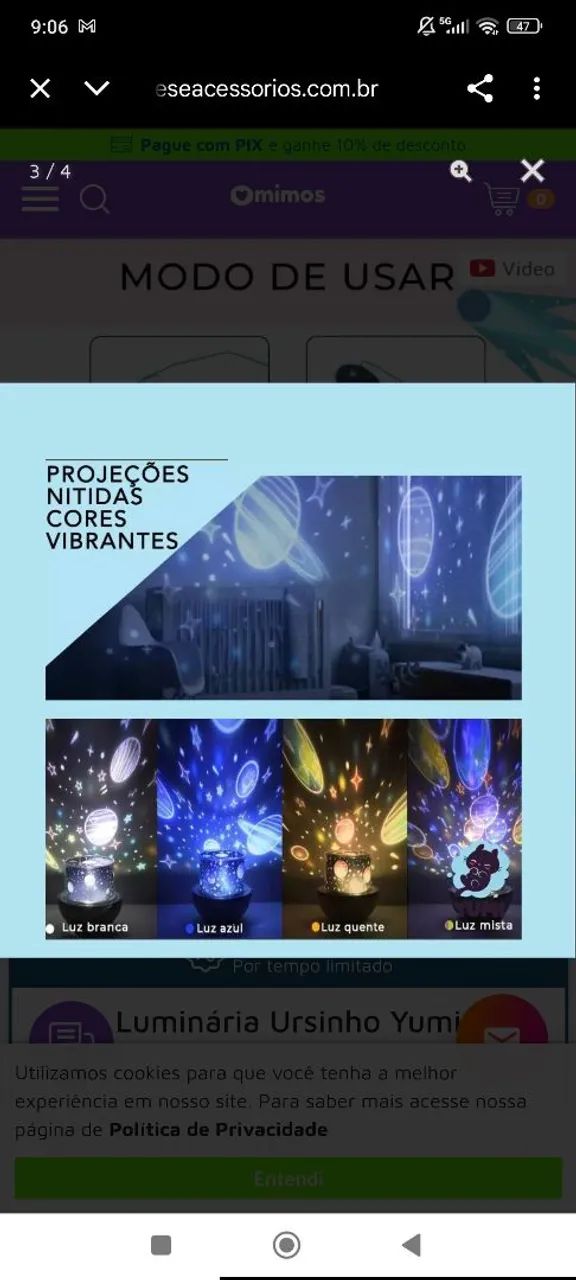 Luminária Ursinho 360 graus USB  - Foto 5