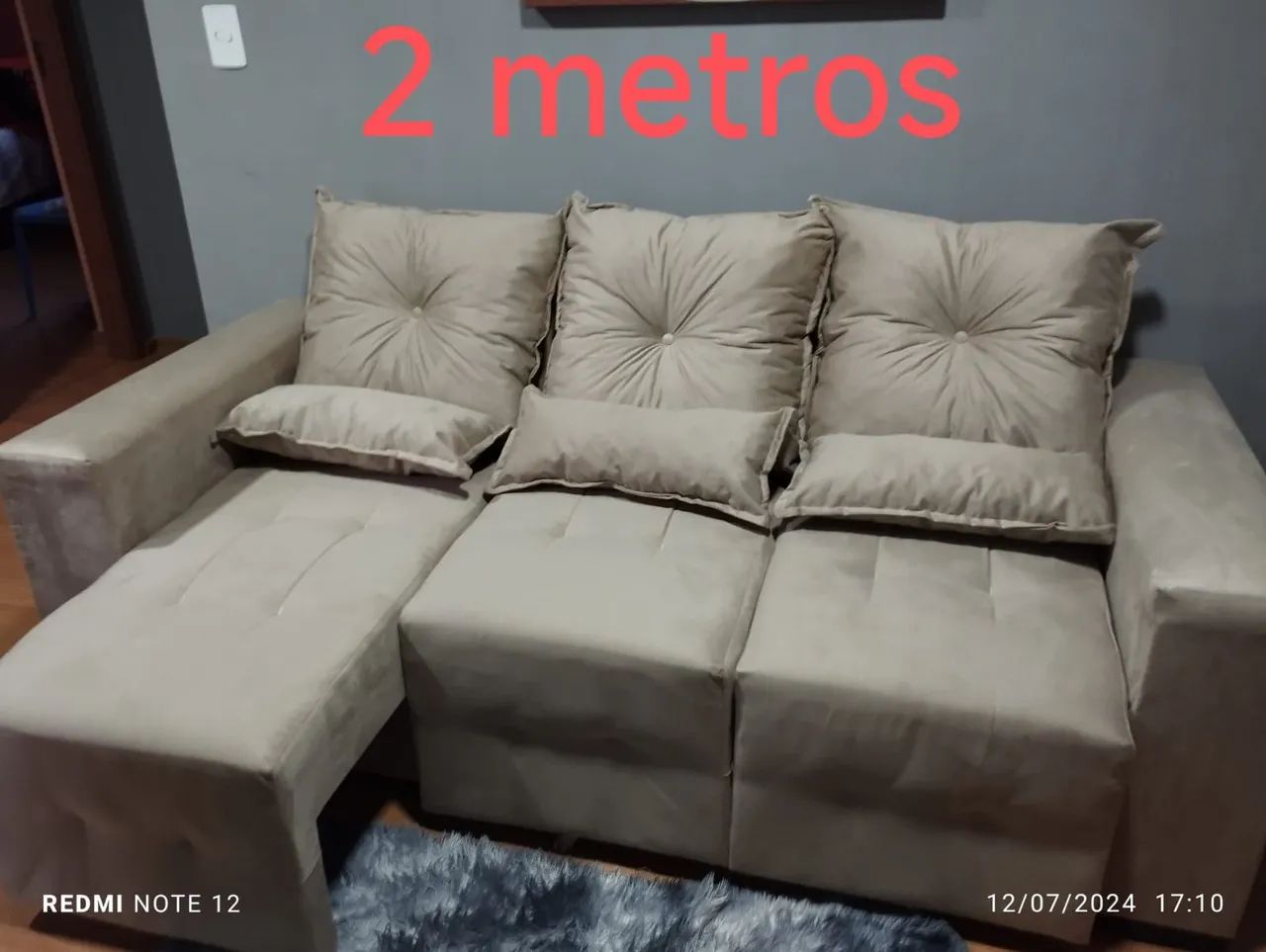 Sofá 2 metros retrátil cizana já com frete  - Foto 5