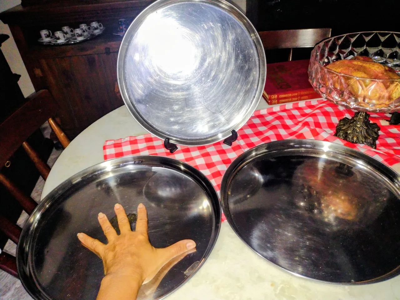  Bandejas em Aço Inox ( 3 em dois tamanhos) - Foto 2