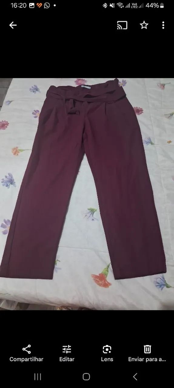 Calça social vinho com cinto