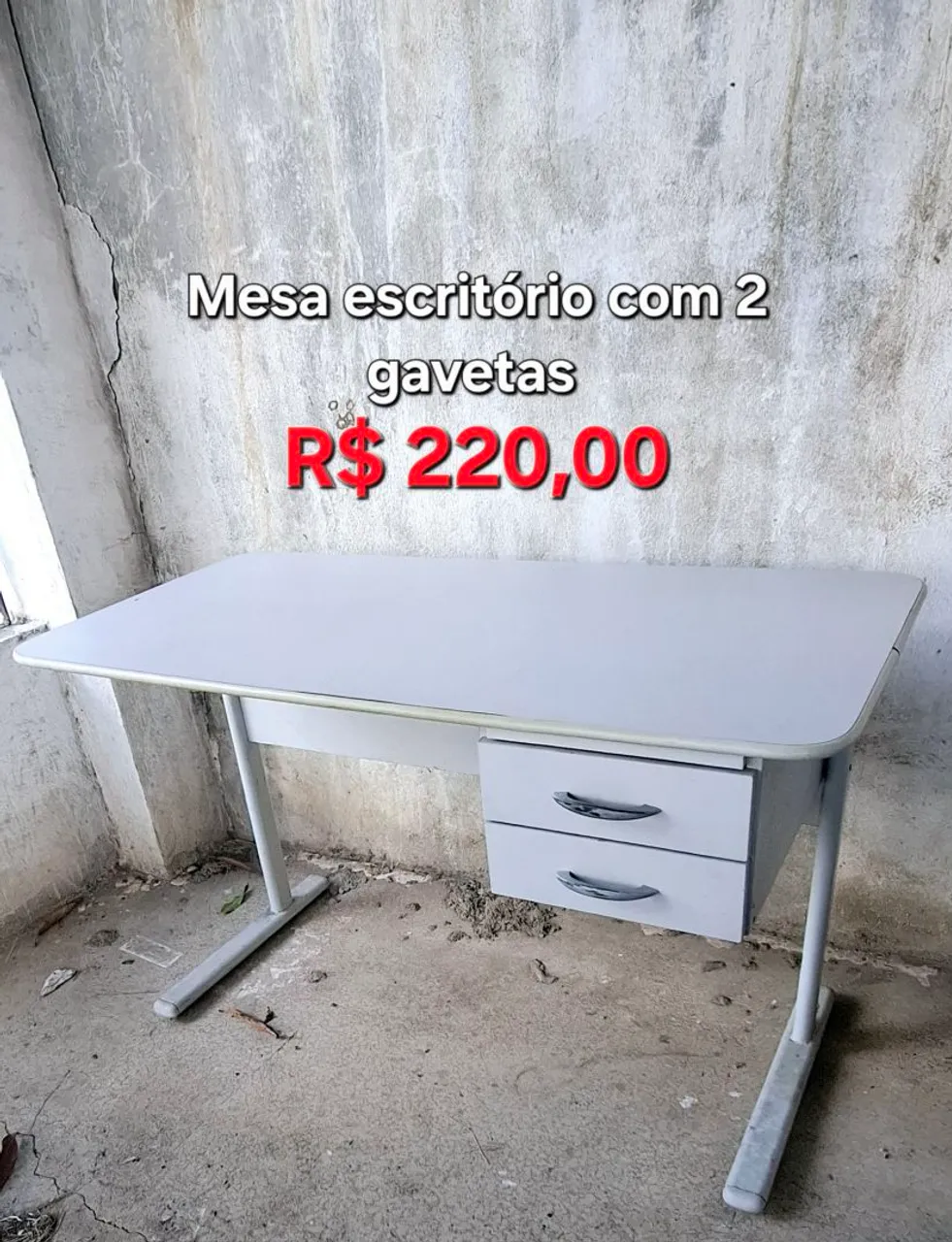 Mesa de Escritório com 2 Gavetas