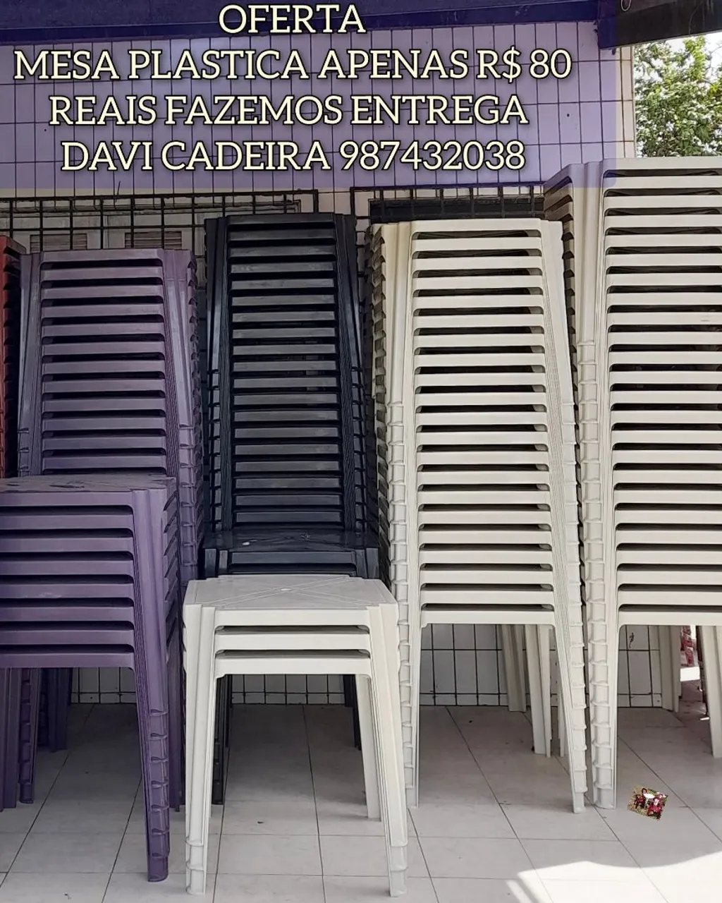 ENTREGO MESA DE PLASTICO VEGAS ZZ SS LEVO DY HOJE