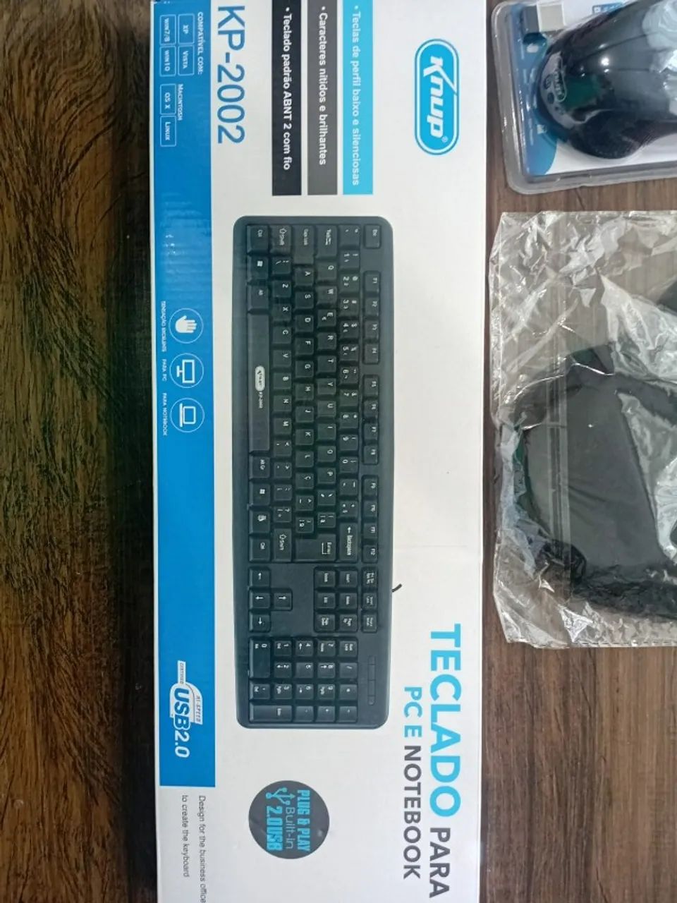 KIT TECLADO COM FIO, MOUSE SEM FIO e MOUSE PAD - Foto 3