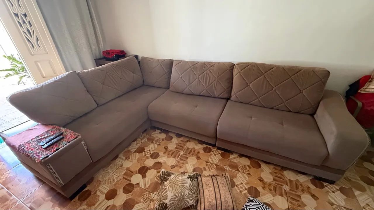 Sofá de Canto em L Modular Bege - Muito Confortável / Excelente Estado? - Foto 2