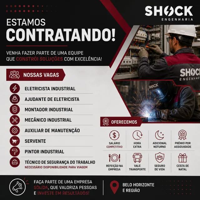 Vagas na Área da Indústria e Elétrica