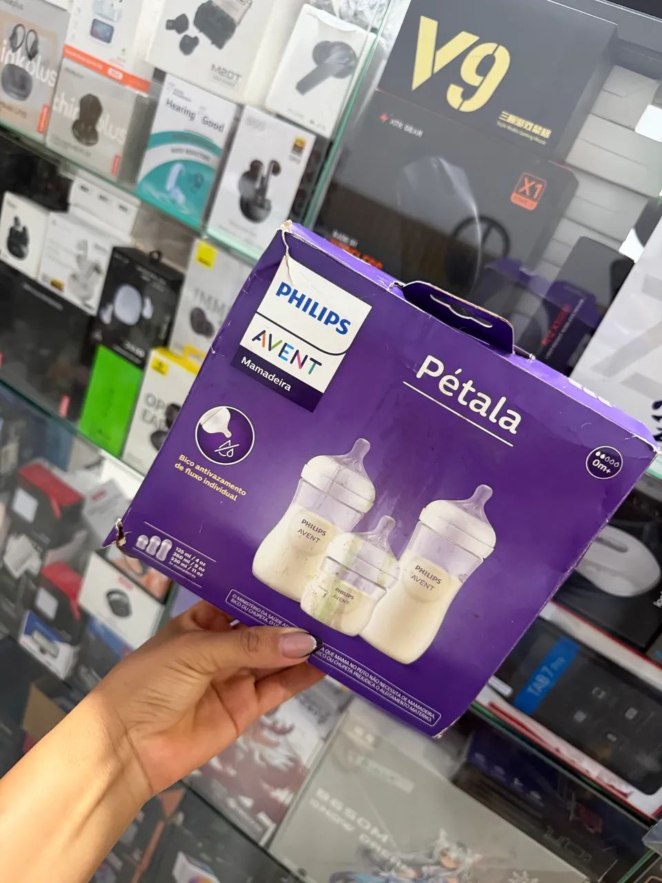 Kit com 3 mamadeiras avent pétala 