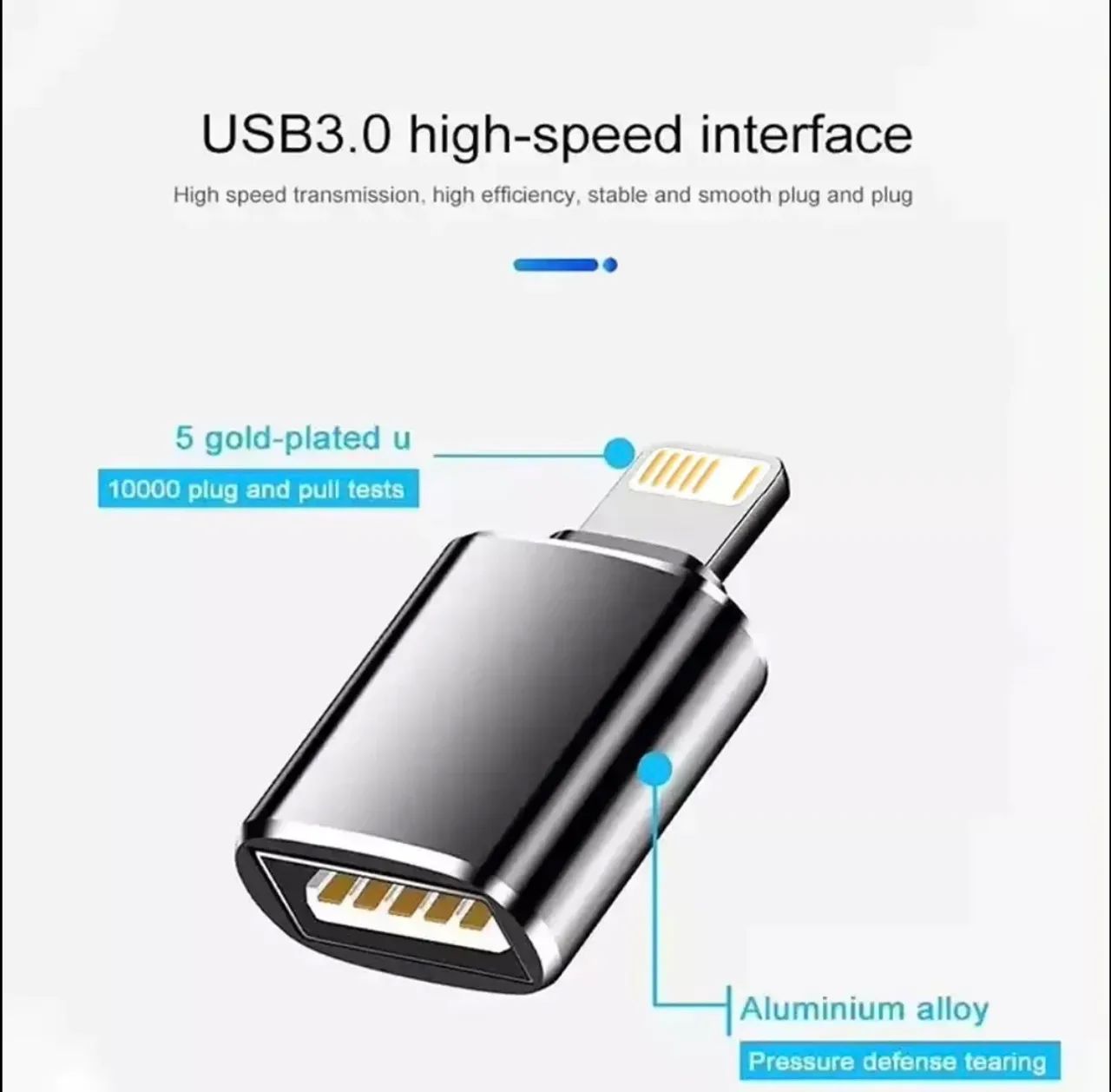 Adaptador Lightning Para Usb Conector Otg Para Usb 3.0 Macho Usbc X Usb-a 